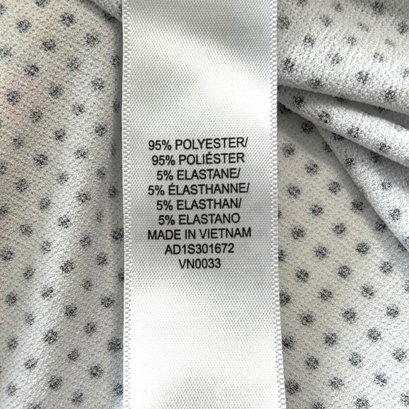 Adrianna Papell Wms XL White Black Dot Sleeveless Button Up Tie Front Blouse - Picture 8 of 10